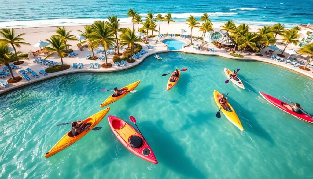 water sports and relaxing by the pool at Bahama Beach Club